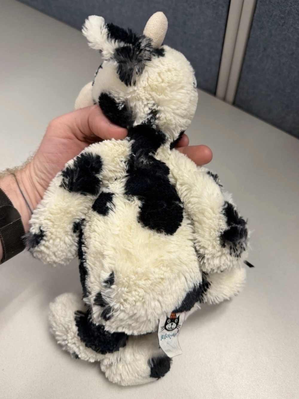Jellycat Black & White Bashful Calf Plush - Picture 3 of 4